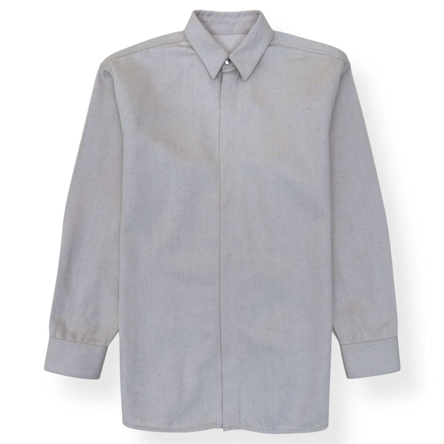 JIL SANDER LOGO-PATCH DENIM SHIRT NATURAL L