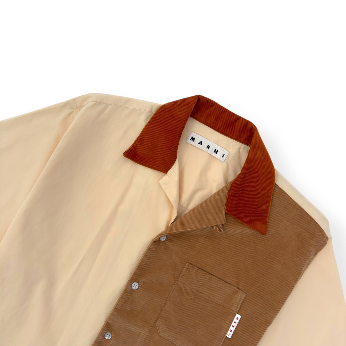 MARNI SHORT SLEEVE COTTON SHIRT SAND 48 / M