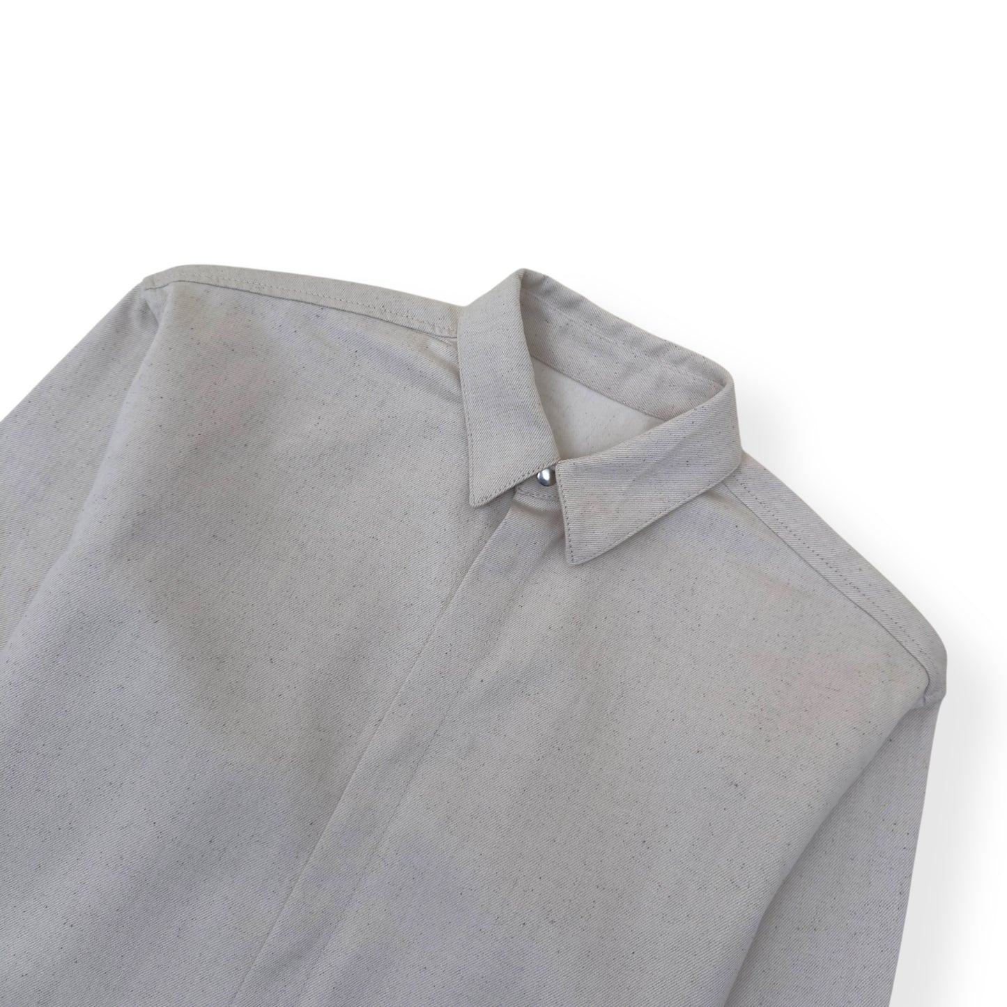 JIL SANDER LOGO-PATCH DENIM SHIRT NATURAL L