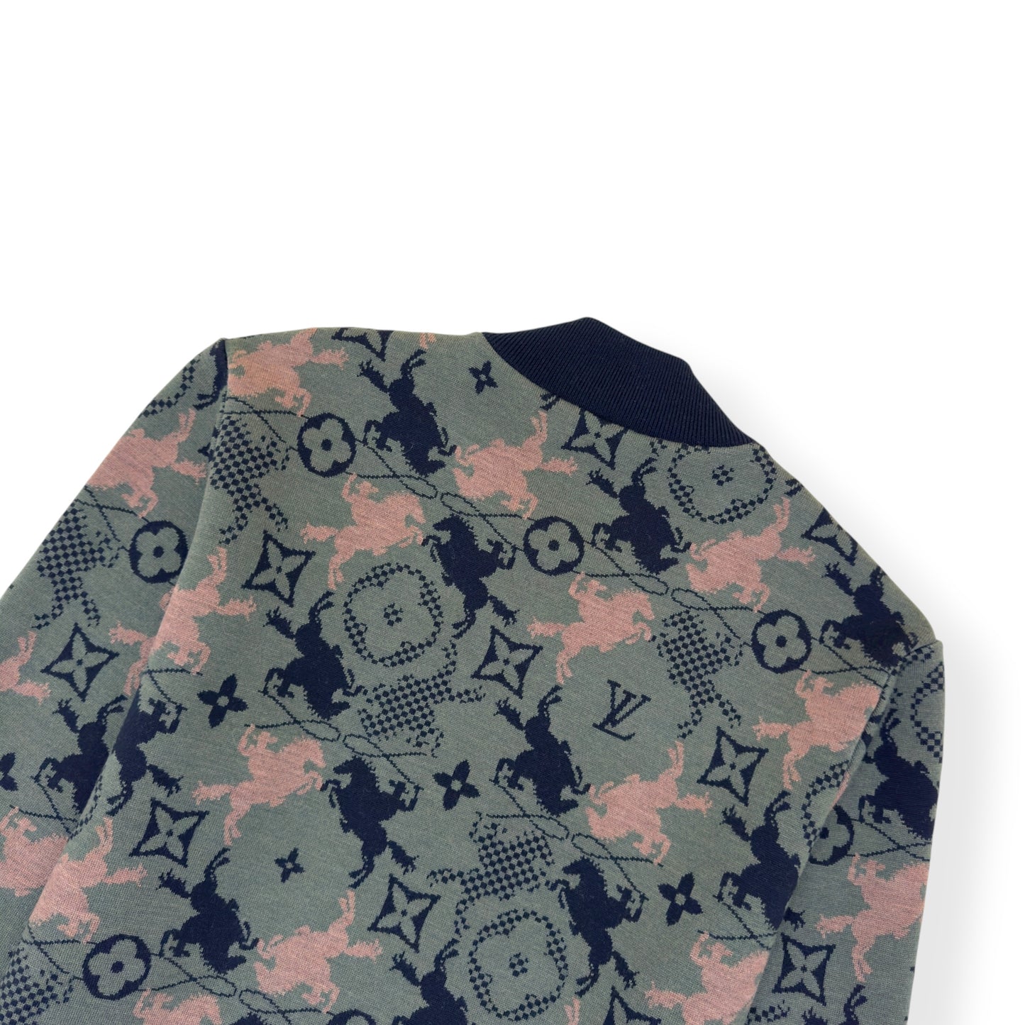 LOUIS VUITTON WOOL BOMBER BLOUSON LUXURY GREEN XXL