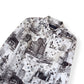 LOUIS VUITTON SILK PRINT LONG SLEEVE SHIRT BEIGE / BROWN XL