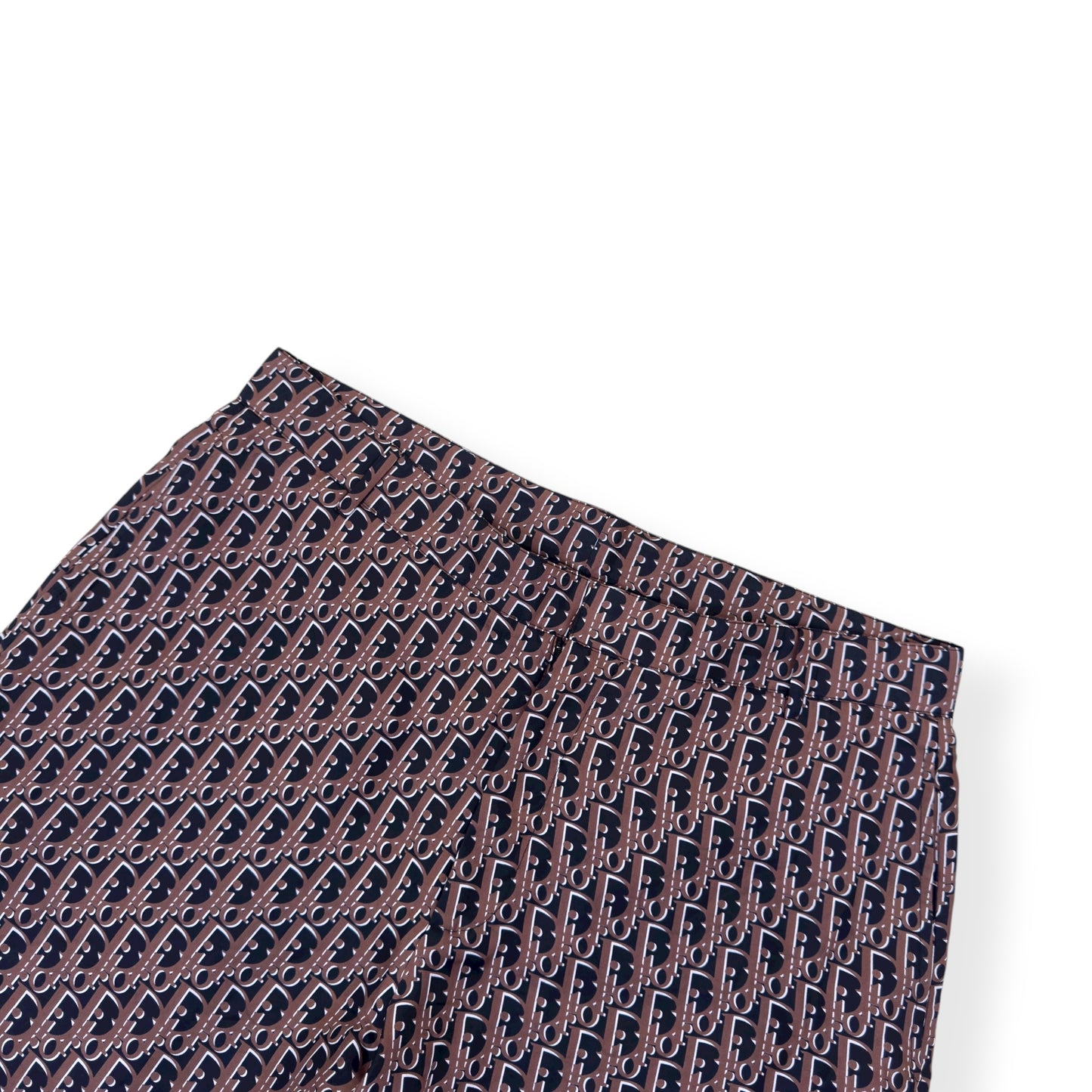 DIOR OBLIQUE SILK BERMUDA SHORTS BROWN 50 / L