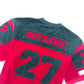SUPREME VELOUR FOOTBALL JERSEY RED / GREEN L