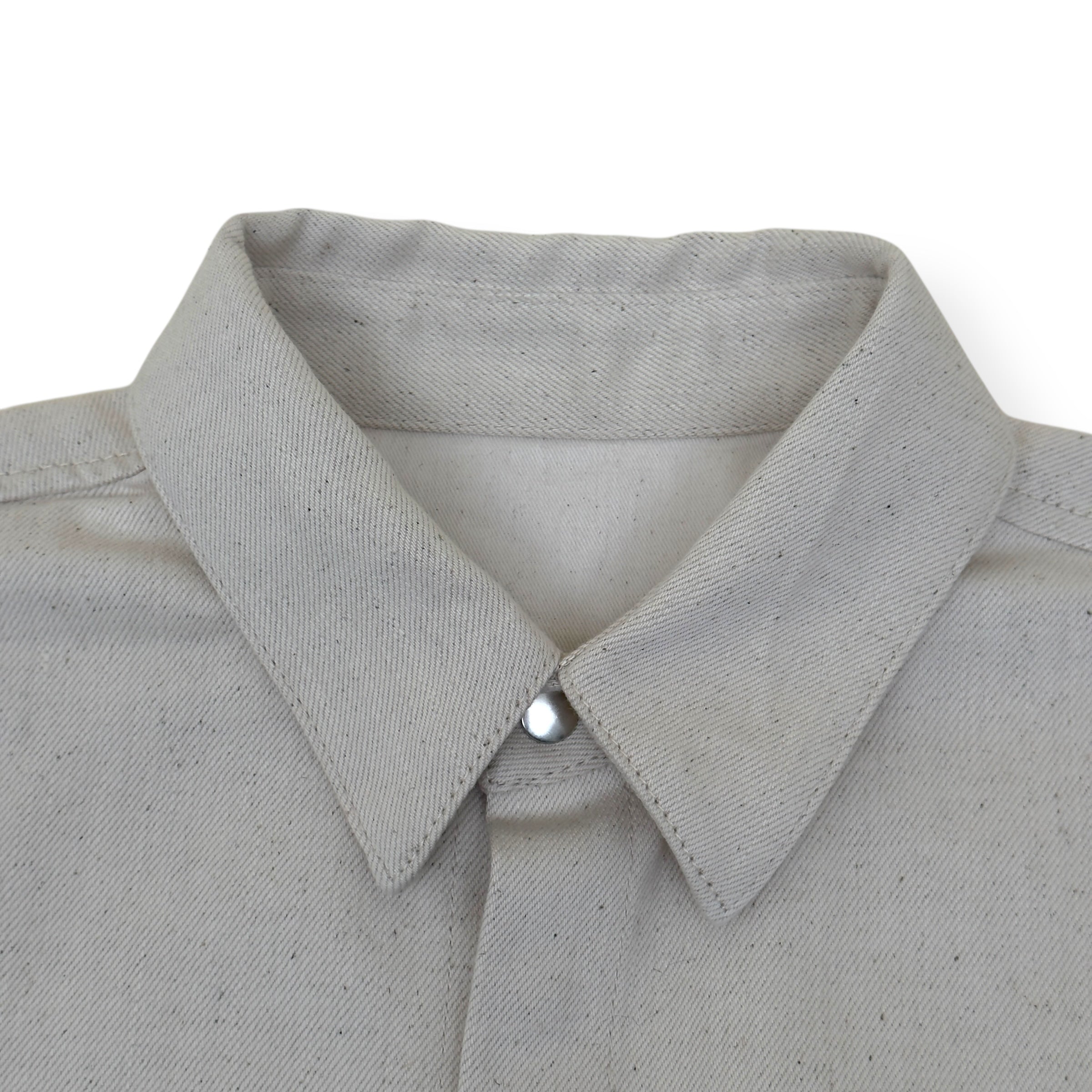 JIL SANDER LOGO-PATCH DENIM SHIRT NATURAL L