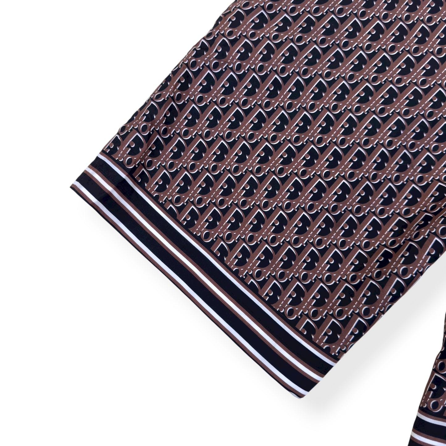 DIOR OBLIQUE SILK BERMUDA SHORTS BROWN 50 / L