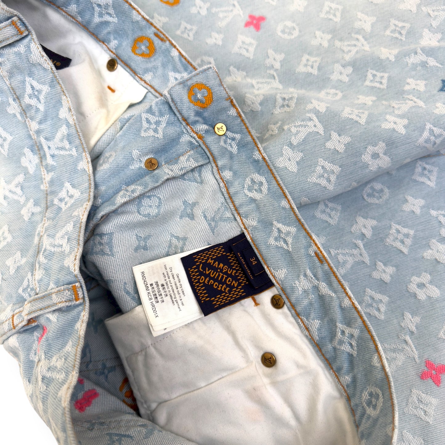 LOUIS VUITTON X TYLER THE CREATOR DENIM JEANS INDIGO W34”