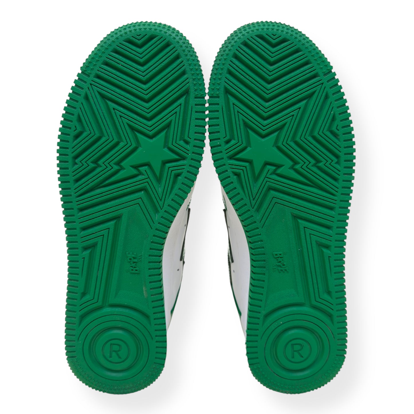 A BATHING APE BAPE STA LOW TOP SNEAKER GREEN / WHITE UK8.5