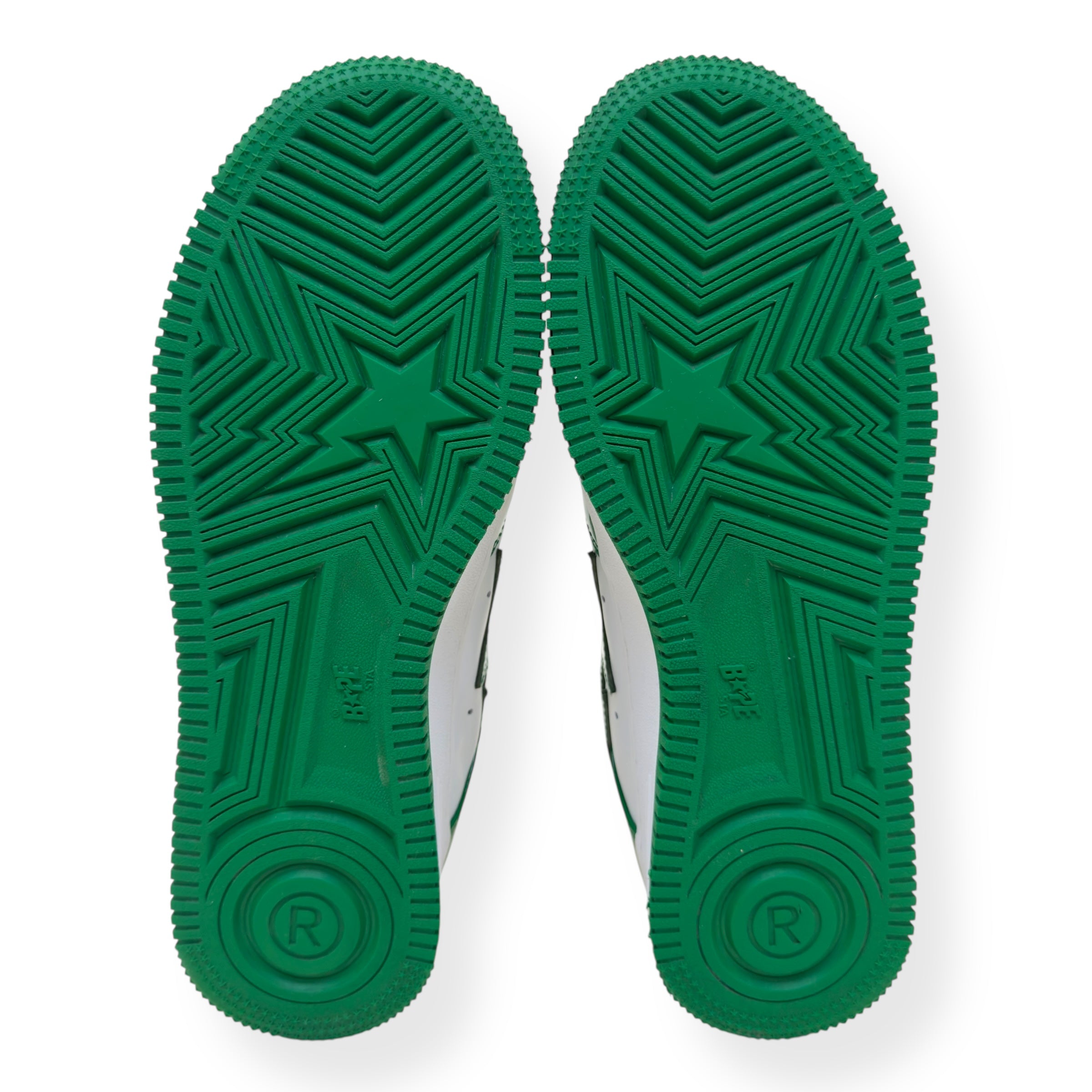 A BATHING APE BAPE STA LOW TOP SNEAKER GREEN / WHITE UK8.5
