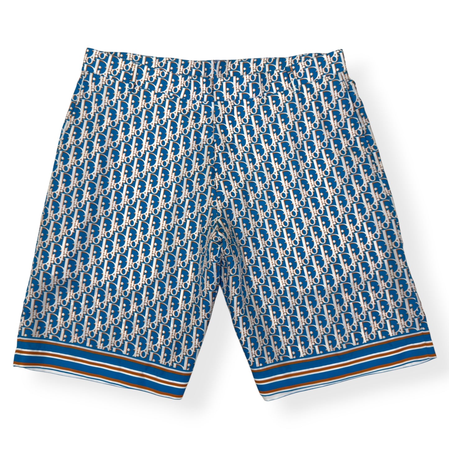 DIOR OBLIQUE SILK BERMUDA SHORTS BLUE 50 / L