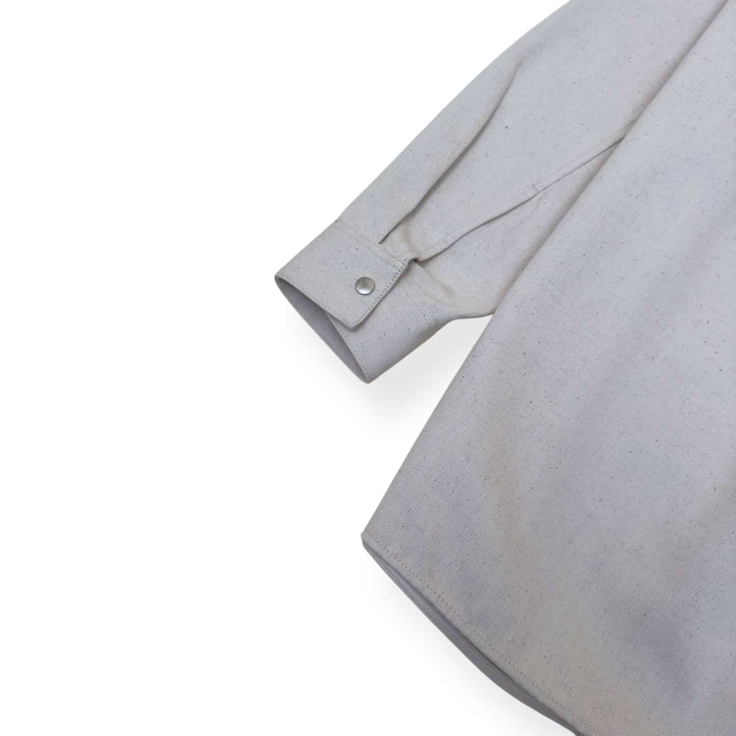 JIL SANDER LOGO-PATCH DENIM SHIRT NATURAL L