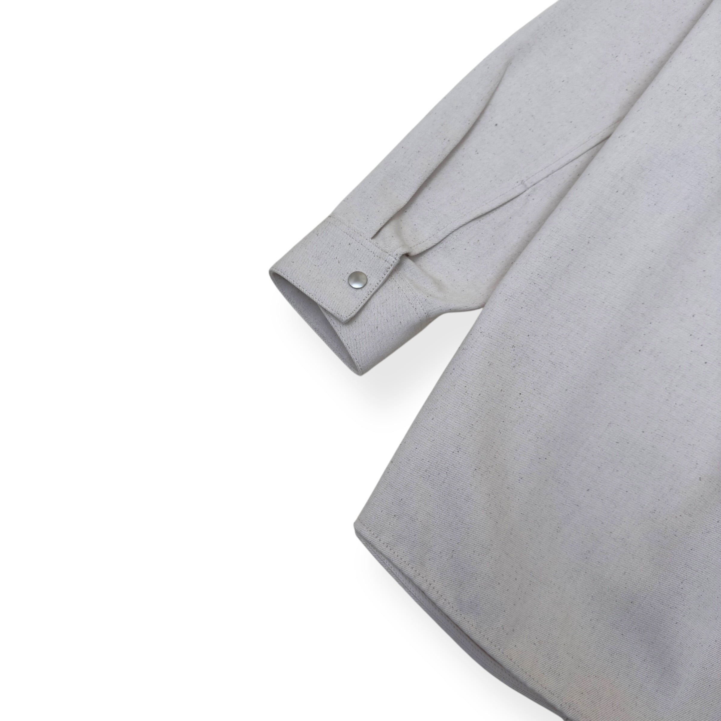JIL SANDER LOGO-PATCH DENIM SHIRT NATURAL L