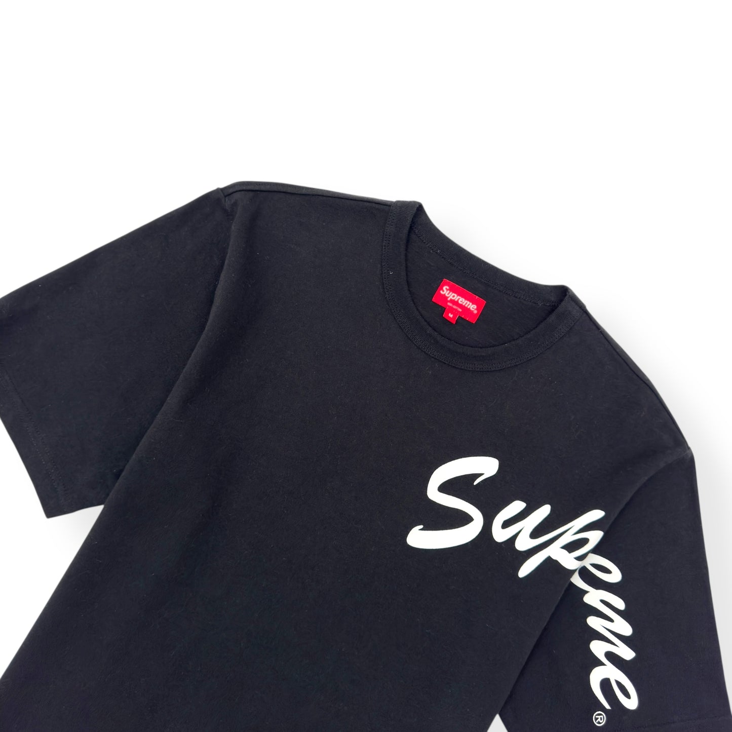 SUPREME SHOULDER ARC LOGO T-SHIRT BLACK / WHITE M