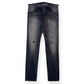 BALMAIN DISTRESSED SLIM SELVEDGE DENIM JEANS BLACK W34”