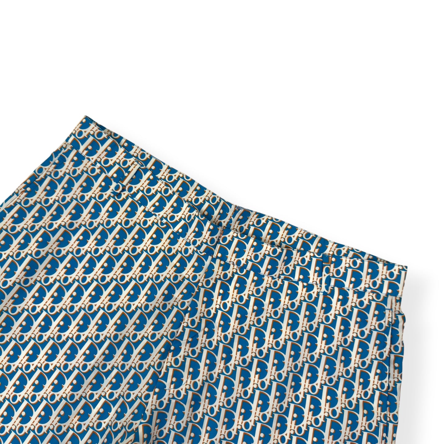 DIOR OBLIQUE SILK BERMUDA SHORTS BLUE 50 / L