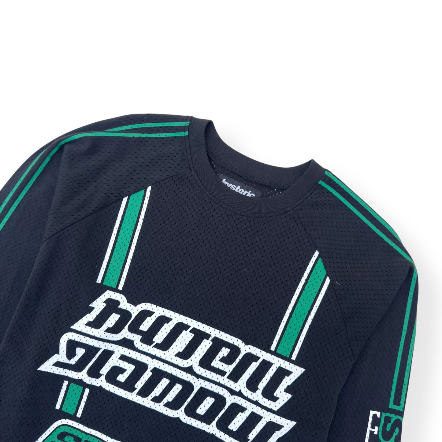 SUPREME X HYSTERIC GLAMOUR LONG-SLEEVE MESH JERSEY BLACK / GREEN XL