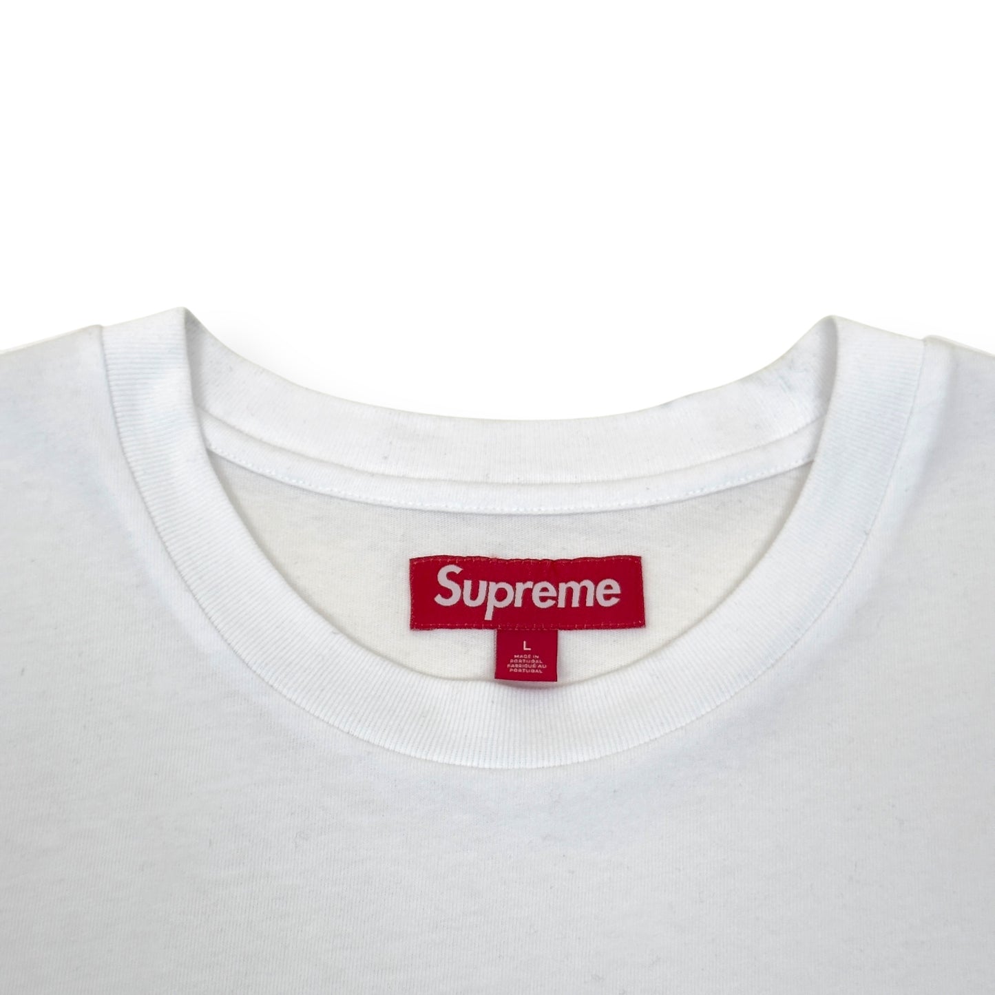 SUPREME SMALL BOX LOGO COTTON T-SHIRT WHITE / RED L
