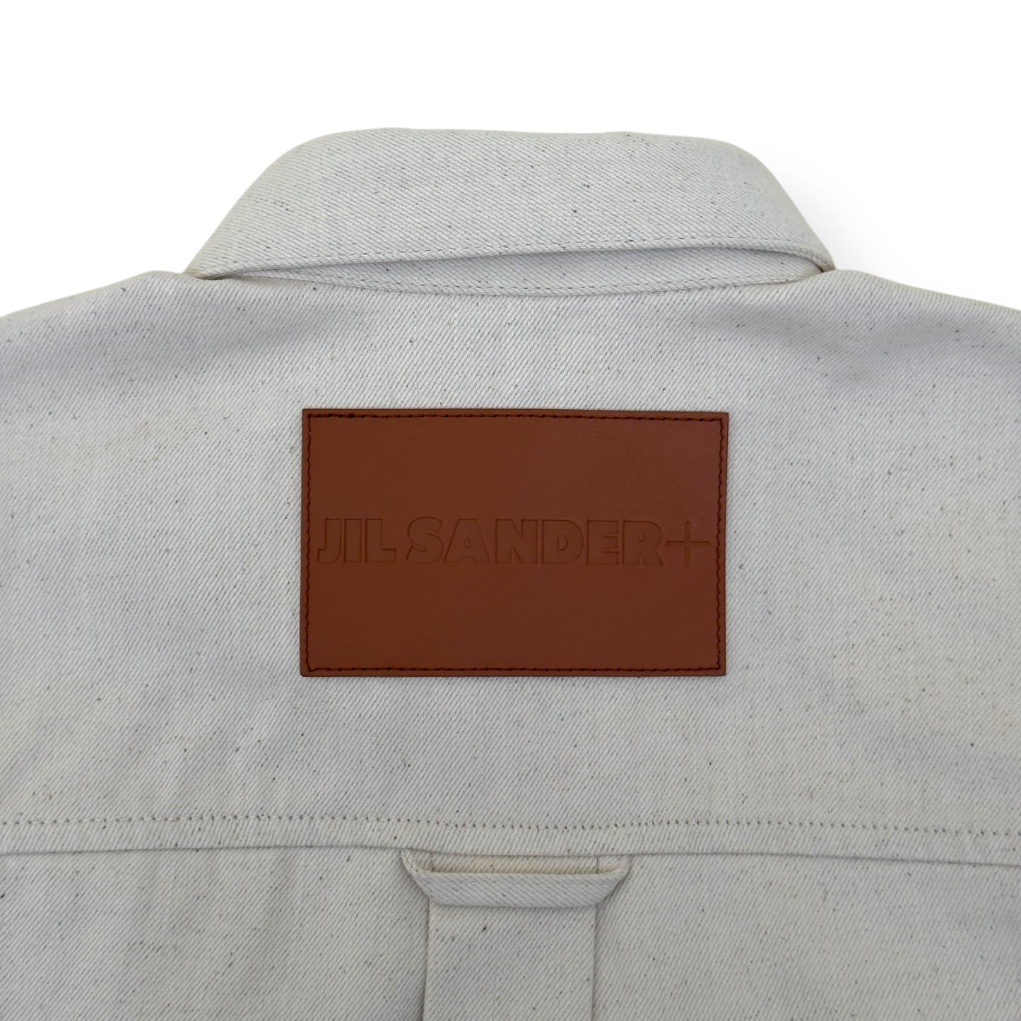 JIL SANDER LOGO-PATCH DENIM SHIRT NATURAL L