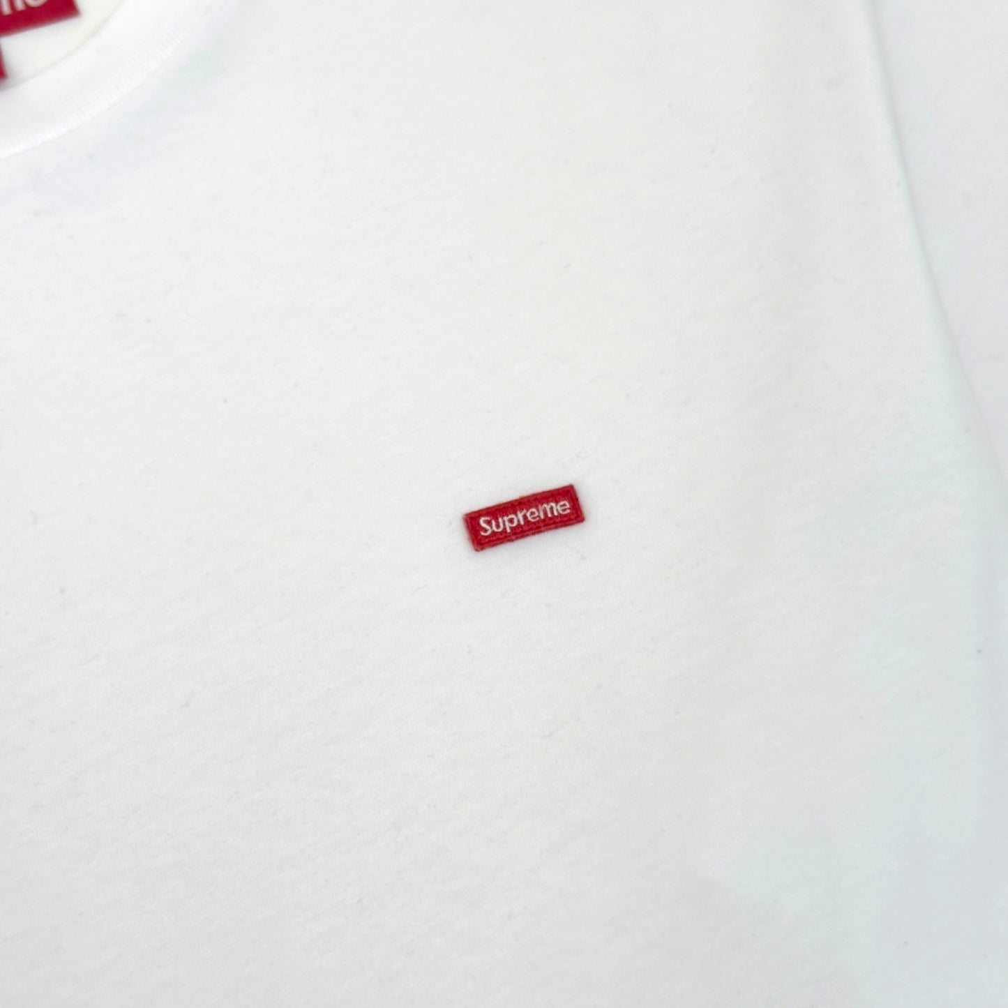 SUPREME SMALL BOX LOGO COTTON T-SHIRT WHITE / RED L