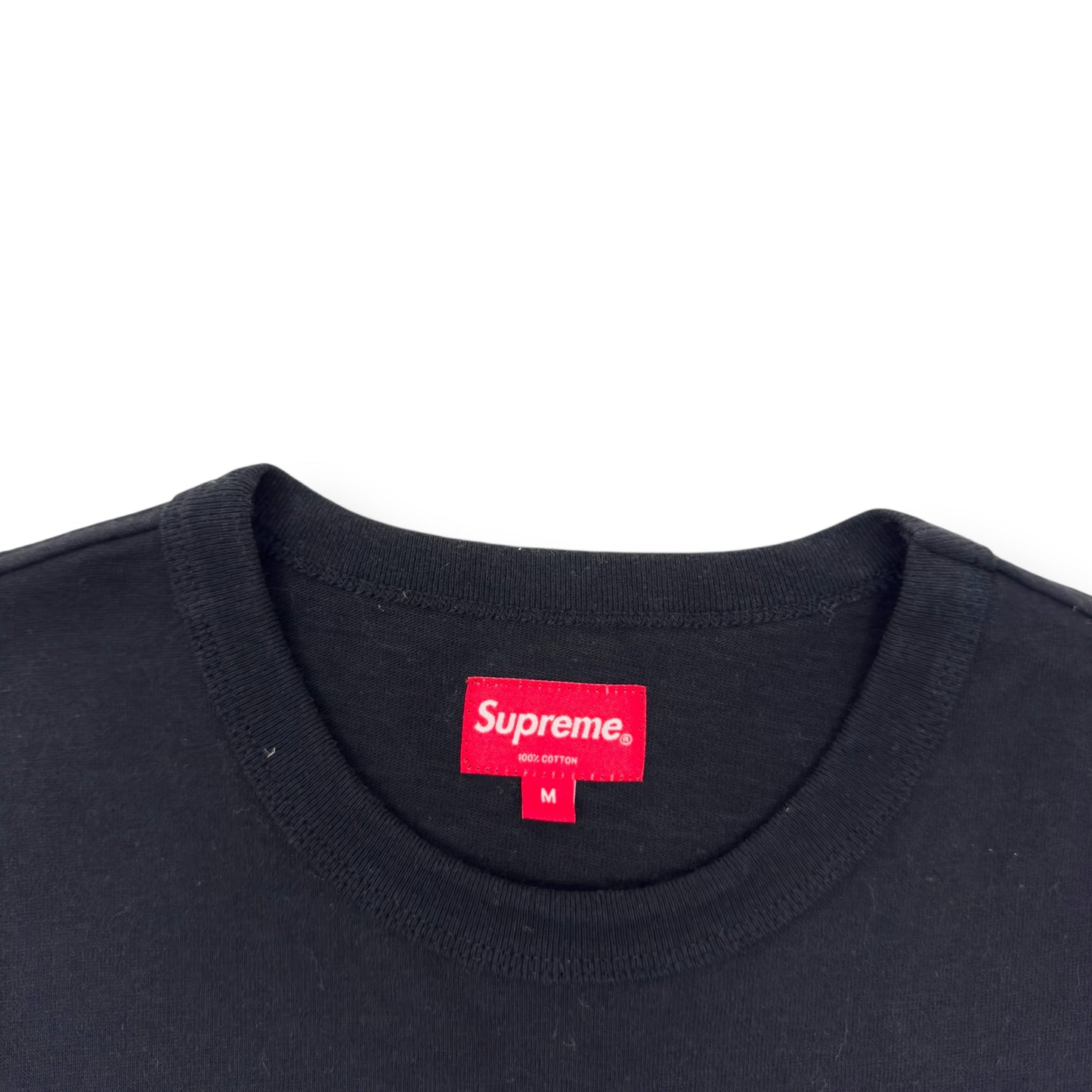SUPREME SHOULDER ARC LOGO T-SHIRT BLACK / WHITE M