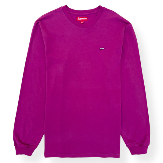SUPREME LONG-SLEEVE SMALL BOX LOGO COTTON T-SHIRT BRIGHT PURPLE L
