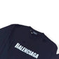 BALENCIAGA OVERSIZED DISTRESSED LOGO T-SHIRT BLACK / WHITE S