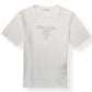 PRADA LOGO EMBOSSED COTTON T-SHIRT WHITE M