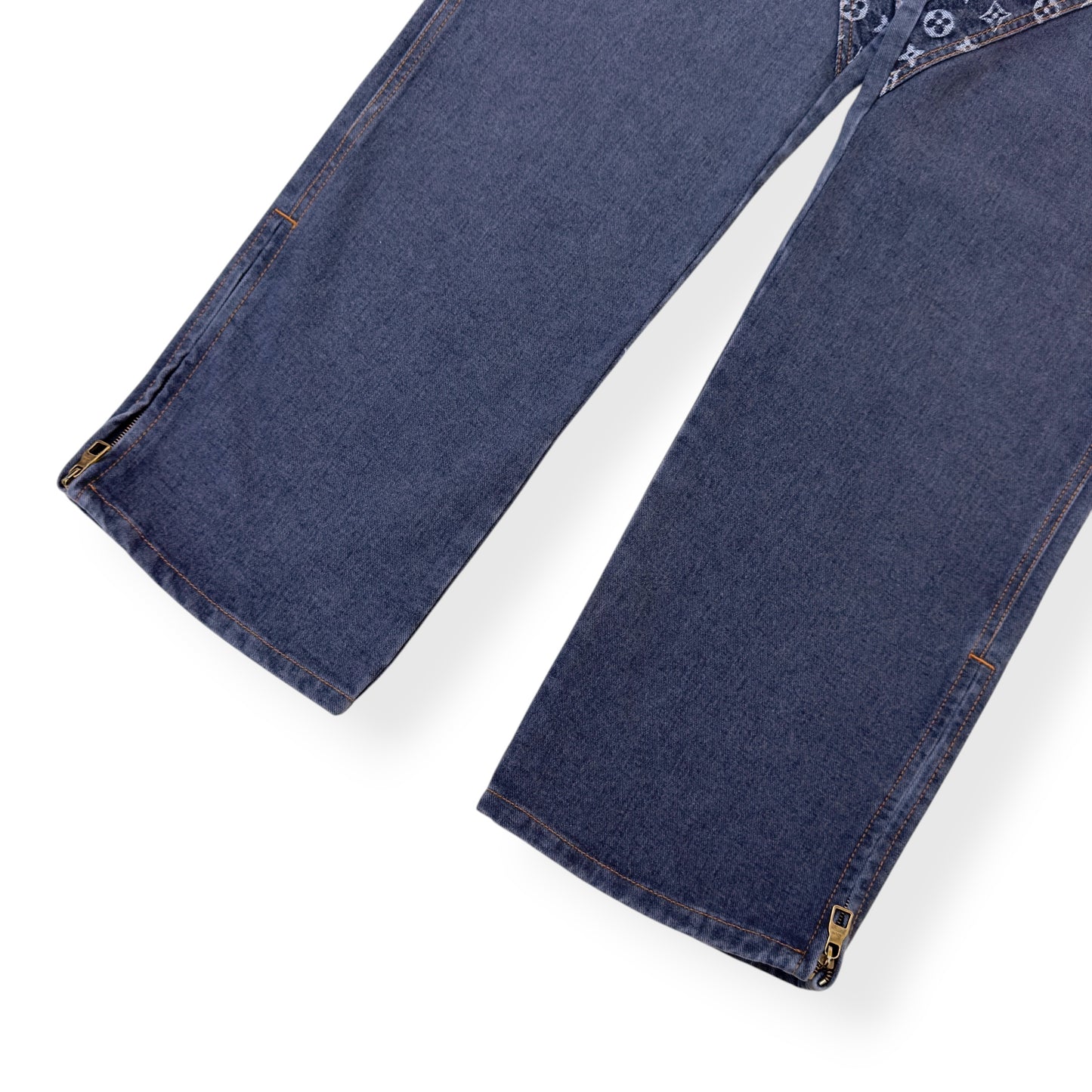 LOUIS VUITTON MONOGRAM FLOWER DENIM JEANS BLACK / GREY W34”