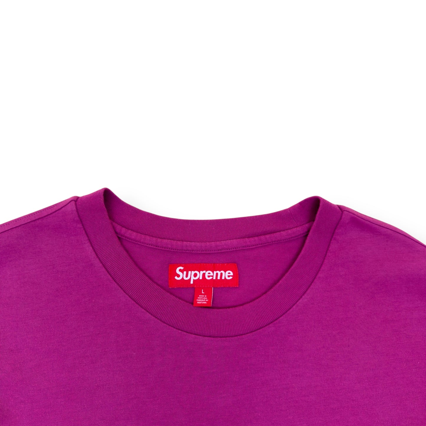 SUPREME LONG-SLEEVE SMALL BOX LOGO COTTON T-SHIRT BRIGHT PURPLE L