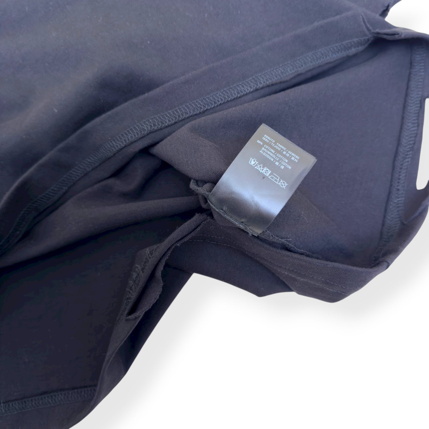 BALENCIAGA OVERSIZED DISTRESSED LOGO T-SHIRT BLACK / WHITE S