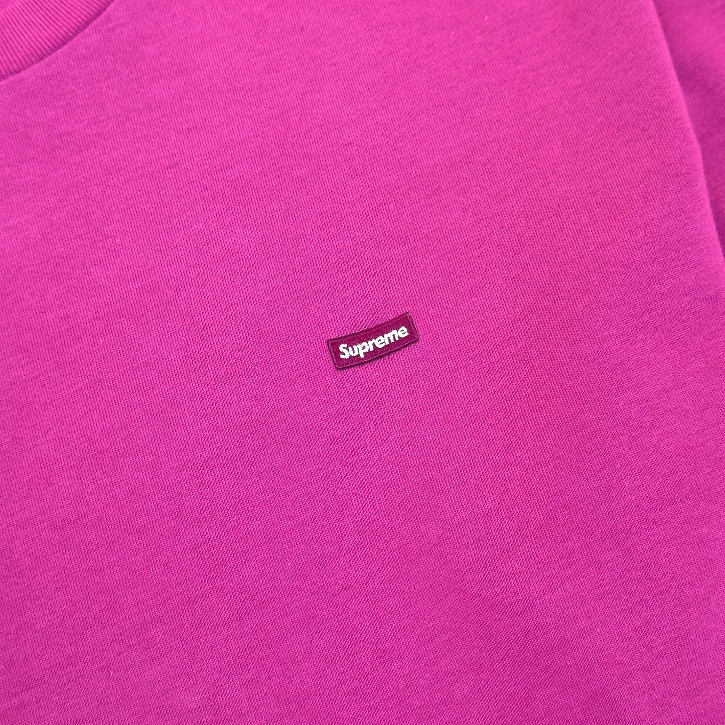 SUPREME LONG-SLEEVE SMALL BOX LOGO COTTON T-SHIRT BRIGHT PURPLE L
