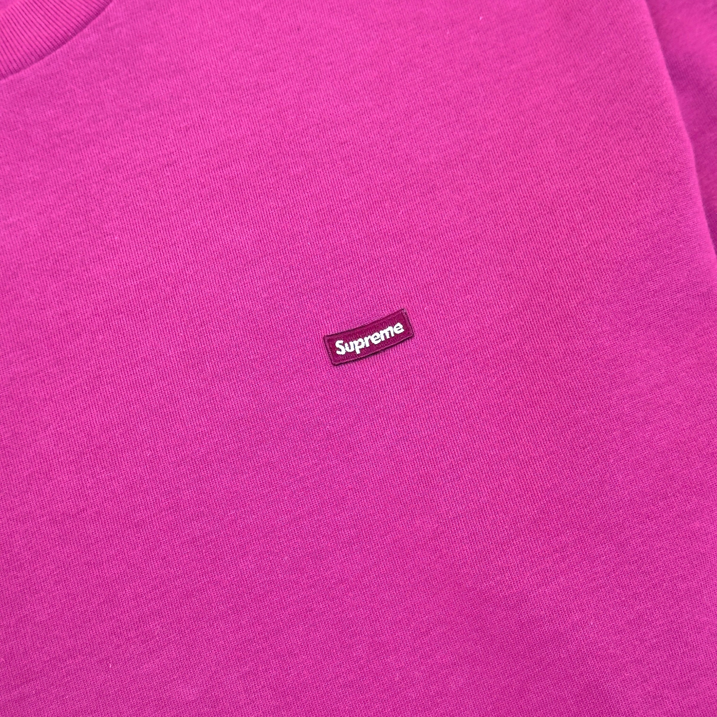 SUPREME LONG-SLEEVE SMALL BOX LOGO COTTON T-SHIRT BRIGHT PURPLE L