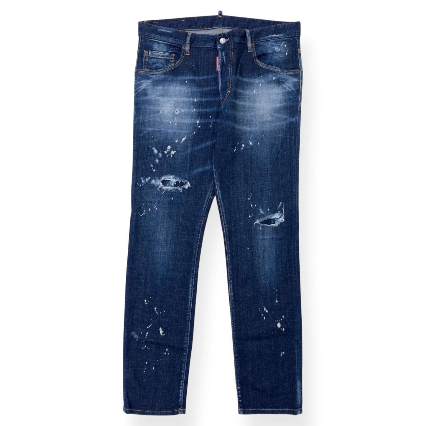 DSQUARED2 PAINT SPLATTER DISTRESSED SLIM DENIM JEANS 50 / L