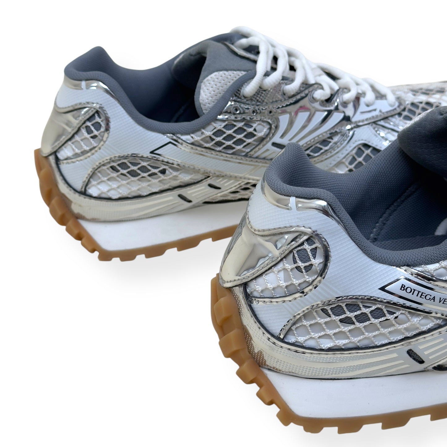 BOTTEGA VENETA TECHNICAL MESH ORBIT SNEAKER SILVER / WHITE 42 / UK8