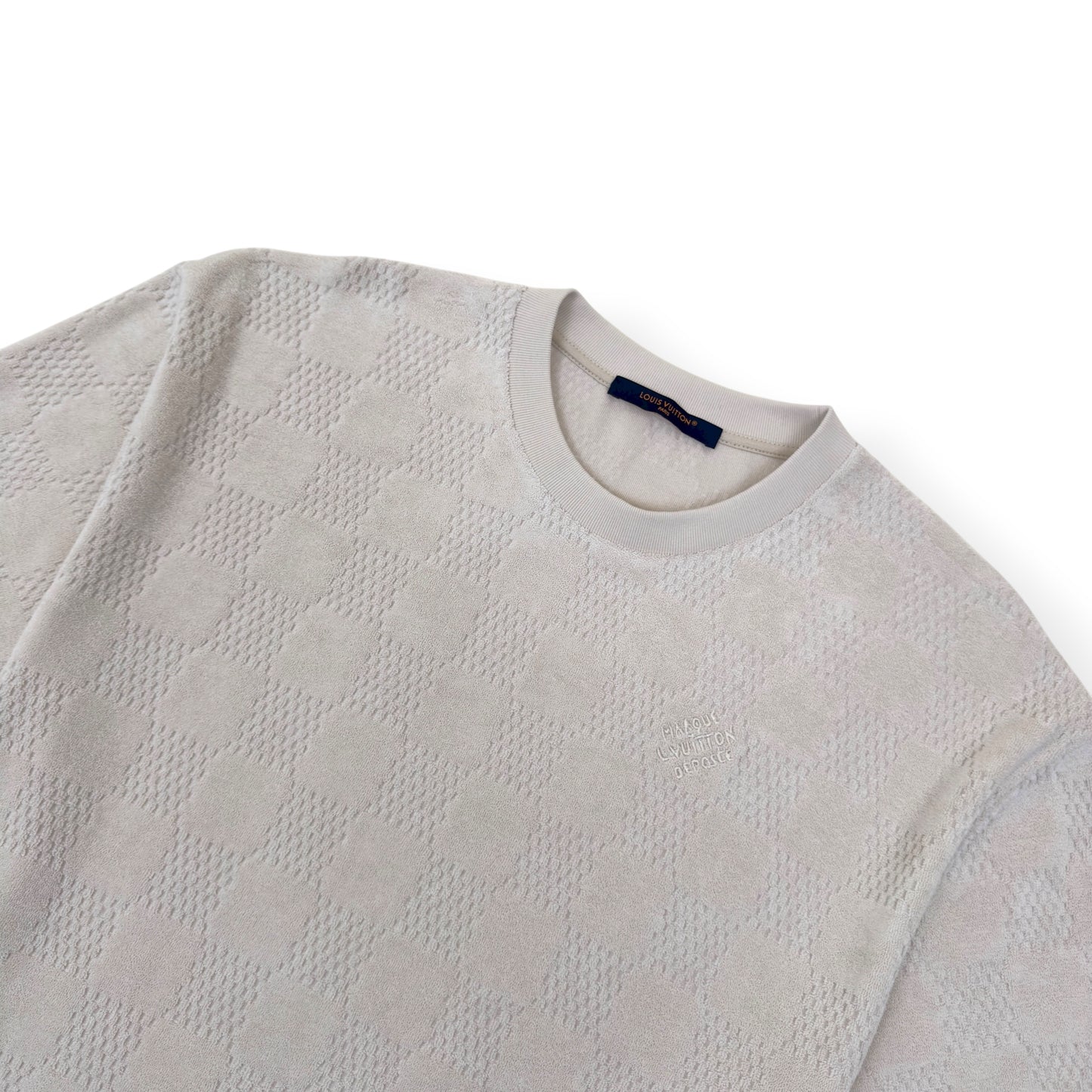 LOUIS VUITTON DAMIER FRENCH TERRY T-SHIRT LUXURY BEIGE XL