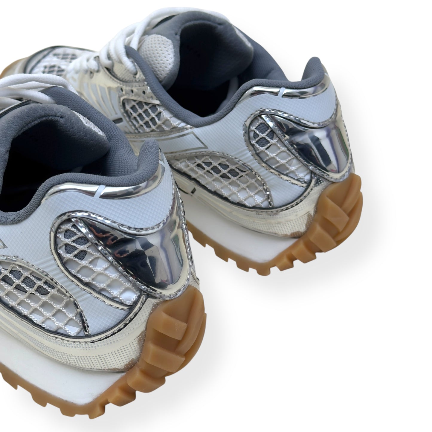 BOTTEGA VENETA TECHNICAL MESH ORBIT SNEAKER SILVER / WHITE 42 / UK8