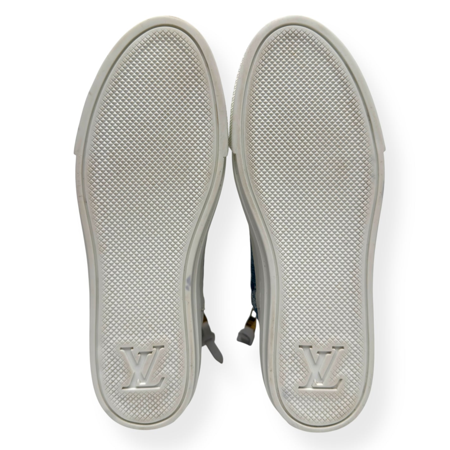 LOUIS VUITTON LV STELLAR HIGH TOP DENIM MONOGRAM SNEAKER BLUE / WHITE 37.5 / UK4.5