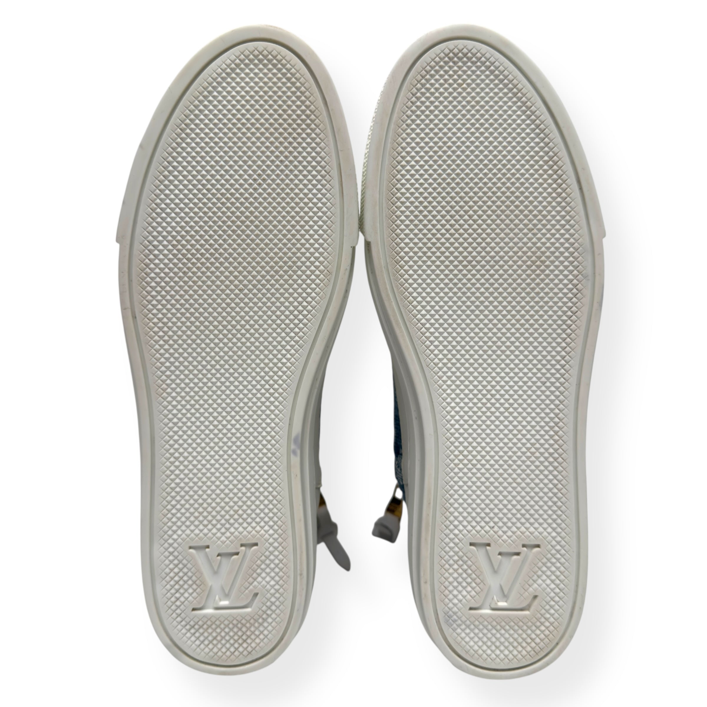 LOUIS VUITTON LV STELLAR HIGH TOP DENIM MONOGRAM SNEAKER BLUE / WHITE 37.5 / UK4.5
