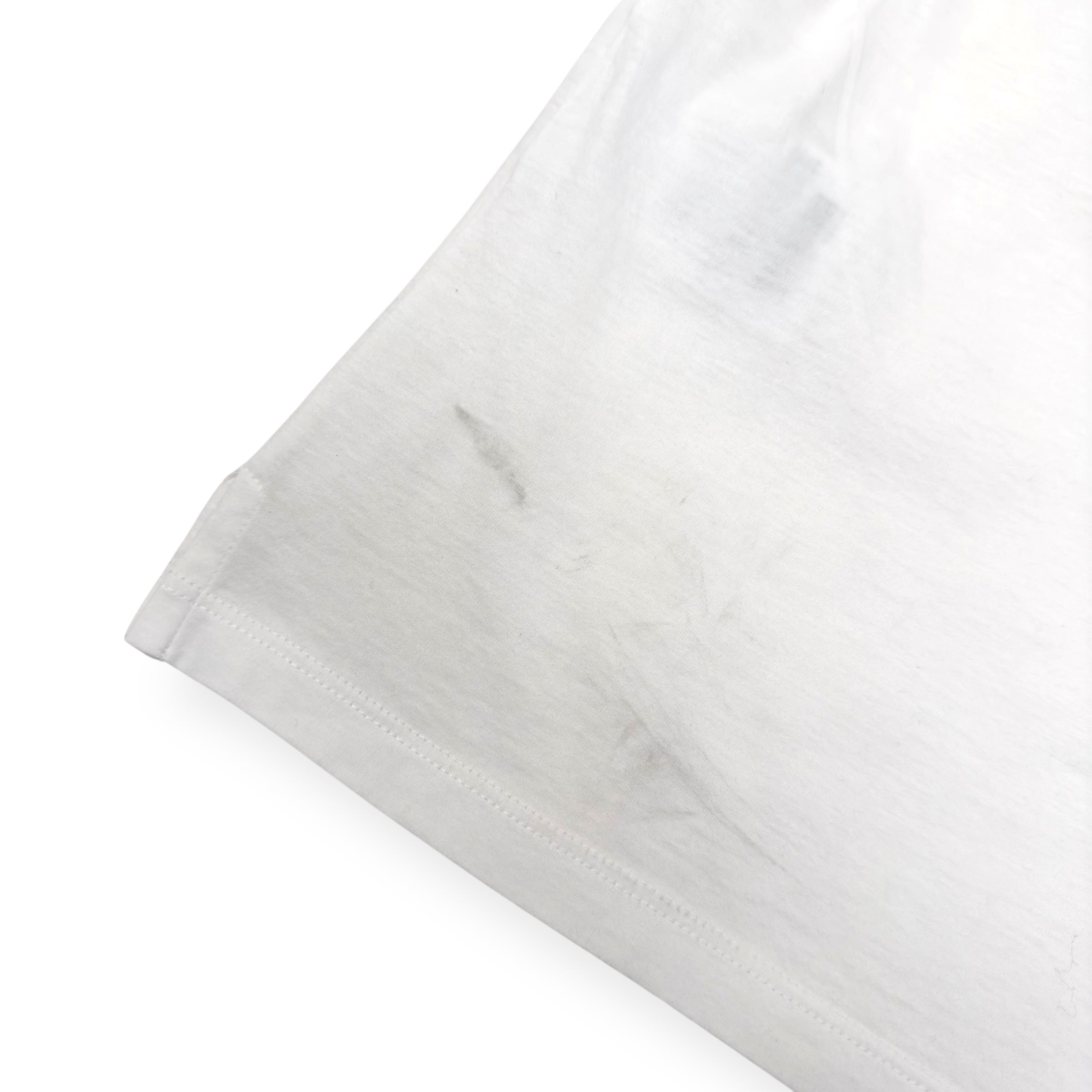 PRADA LOGO EMBOSSED COTTON T-SHIRT WHITE M