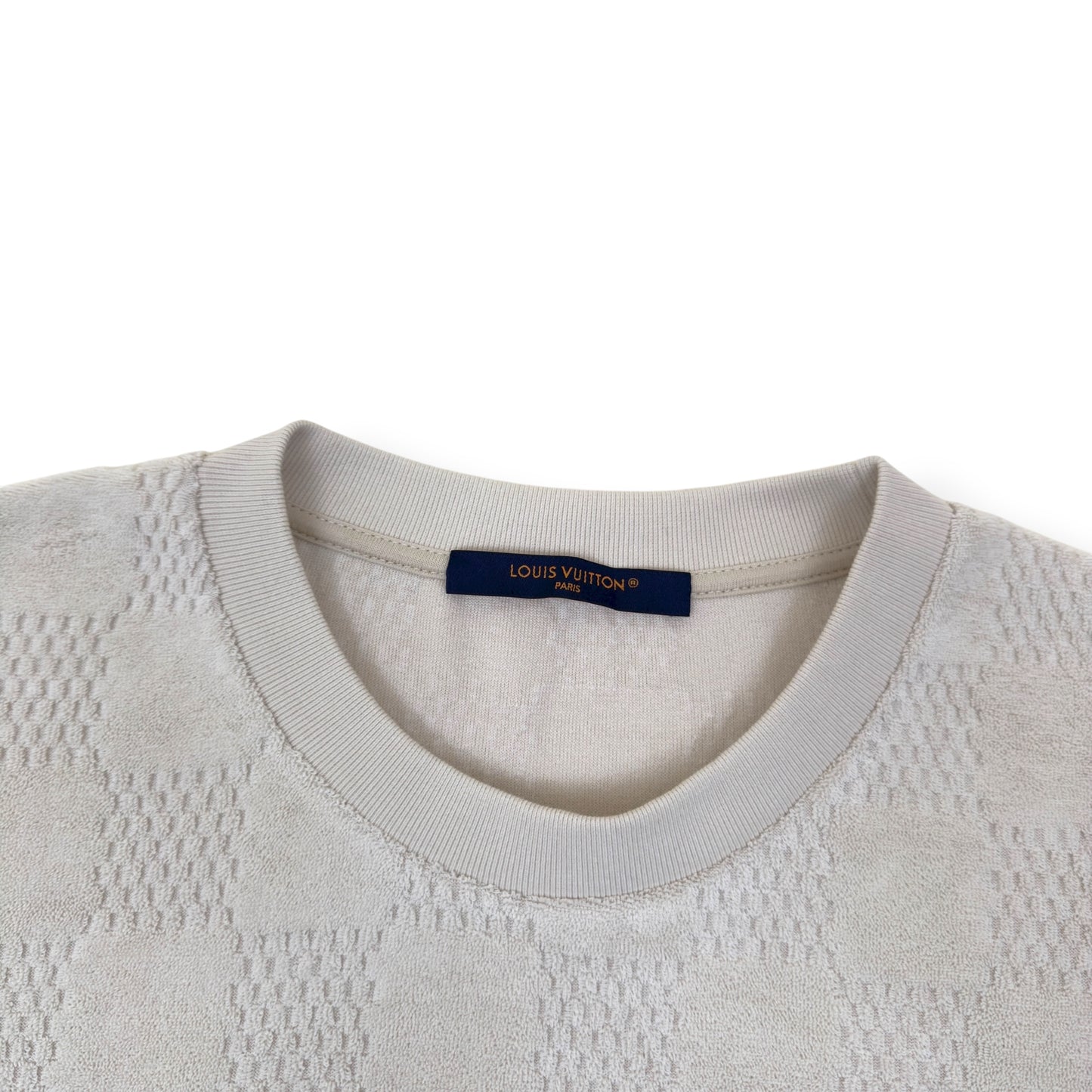 LOUIS VUITTON DAMIER FRENCH TERRY T-SHIRT LUXURY BEIGE XL