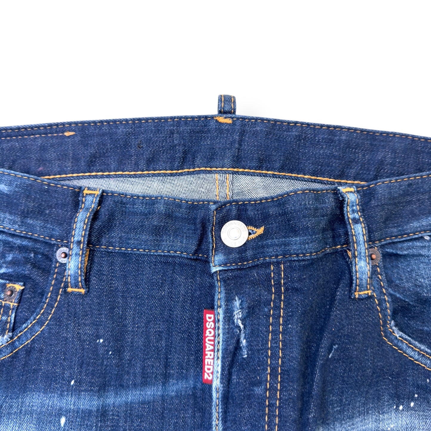 DSQUARED2 PAINT SPLATTER DISTRESSED SLIM DENIM JEANS 50 / L