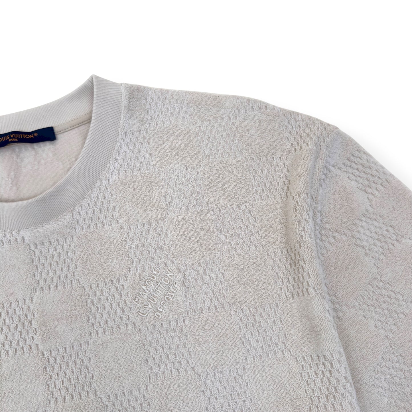 LOUIS VUITTON DAMIER FRENCH TERRY T-SHIRT LUXURY BEIGE XL