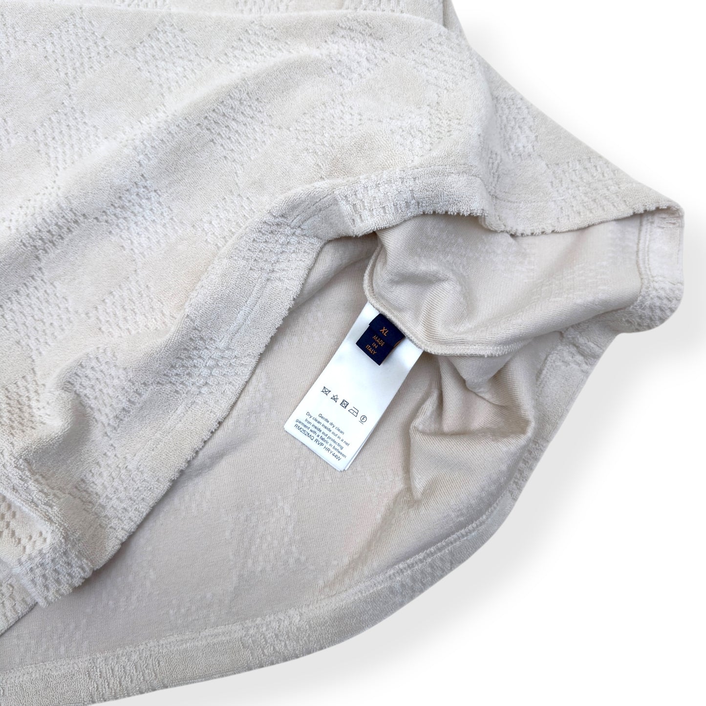 LOUIS VUITTON DAMIER FRENCH TERRY T-SHIRT LUXURY BEIGE XL