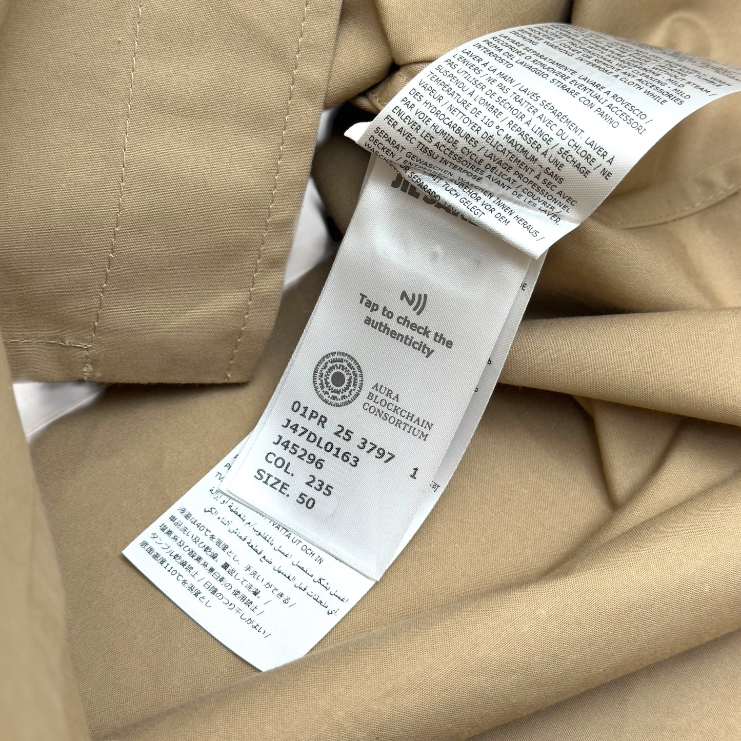 JIL SANDER SS25 FLAP POCKET SHIRT BEIGE 50 / L