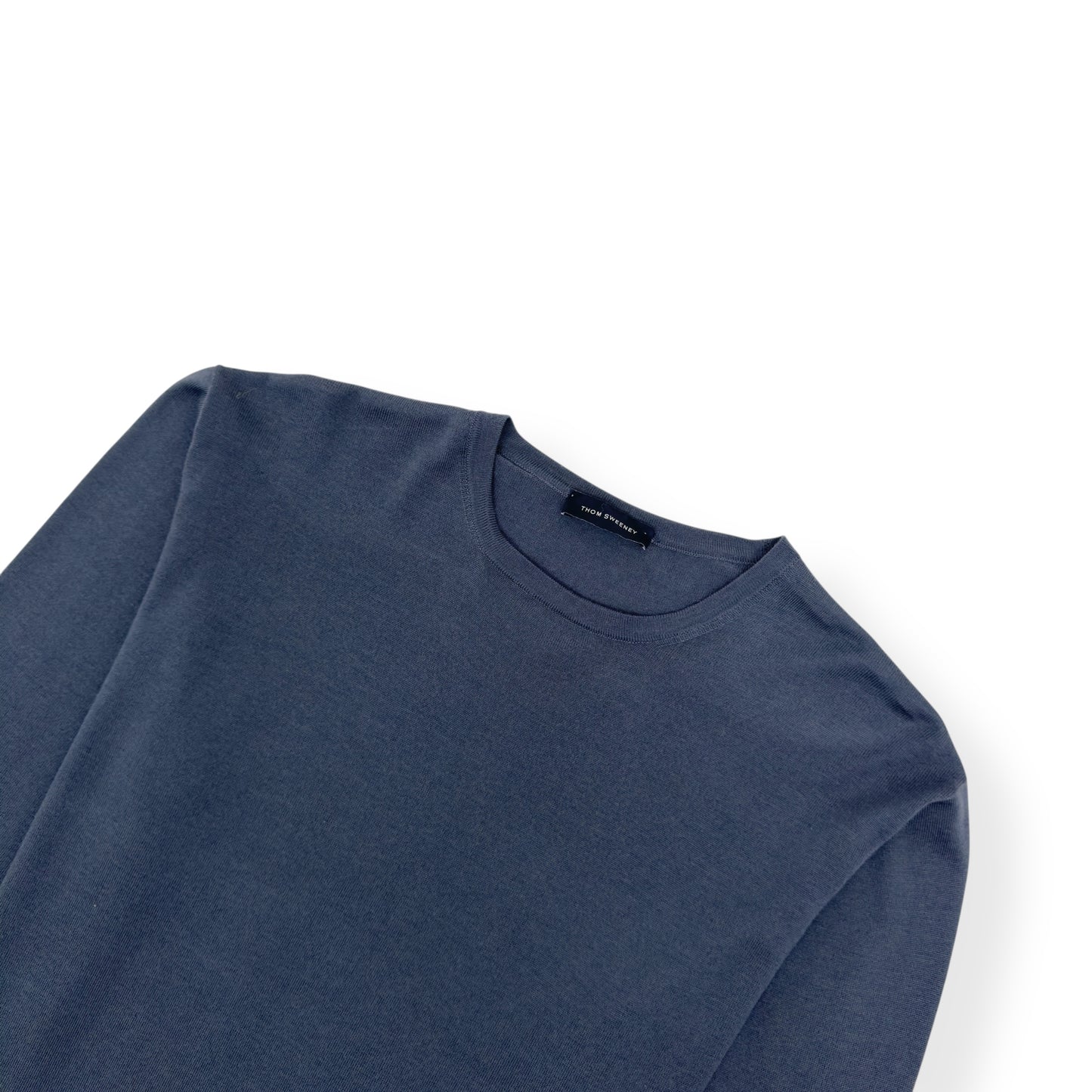 THOM SWEENEY MERINO WOOL SWEATER SLATE BLUE M