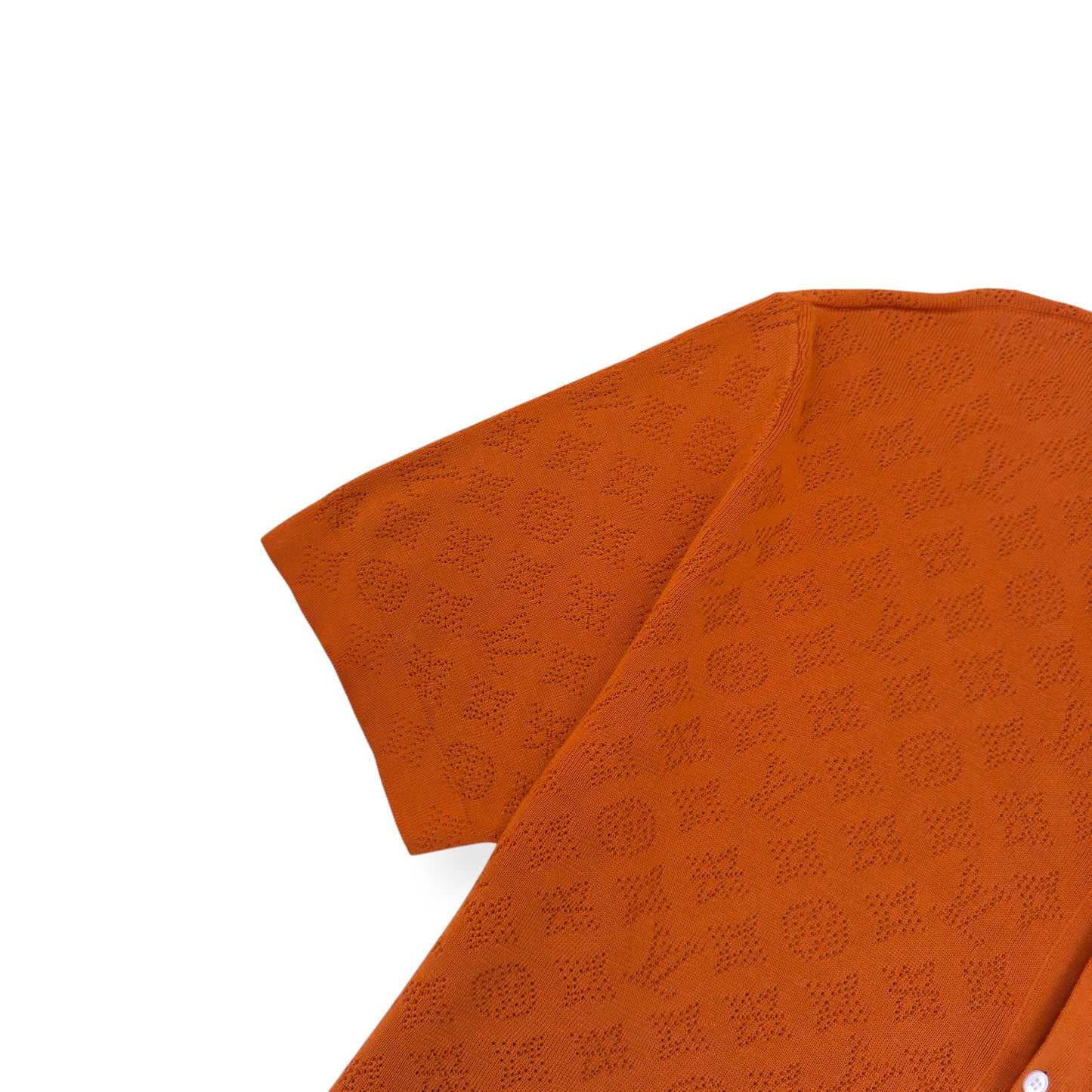 LOUIS VUITTON MONOGRAM POINTELLE COTTON SHIRT LUXURY ORANGE XL