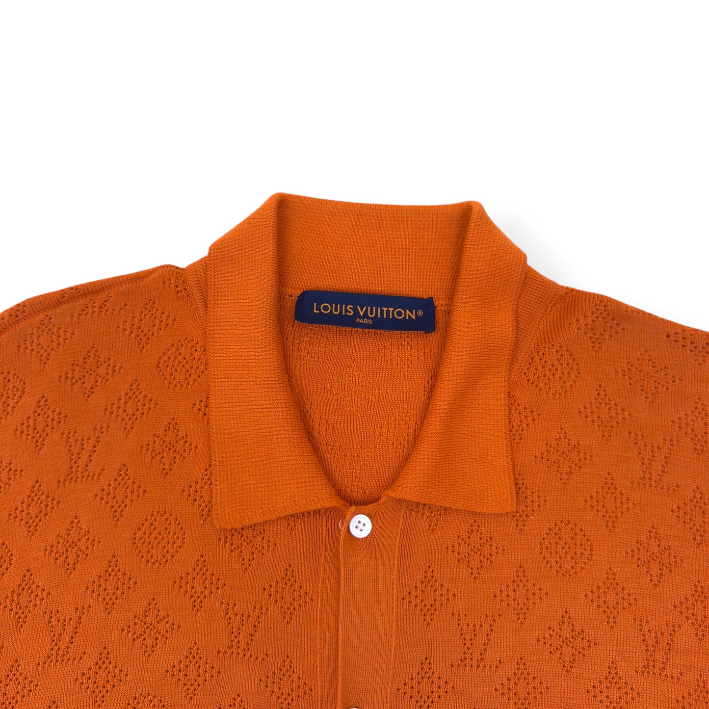 LOUIS VUITTON MONOGRAM POINTELLE COTTON SHIRT LUXURY ORANGE XL