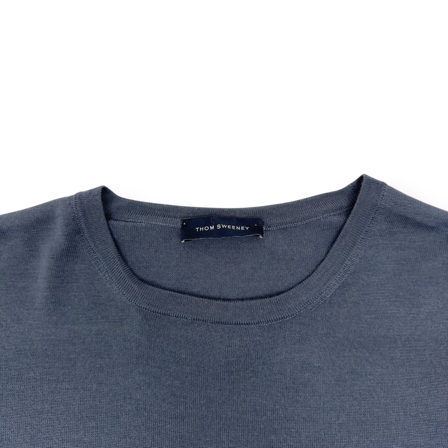 THOM SWEENEY MERINO WOOL SWEATER SLATE BLUE M