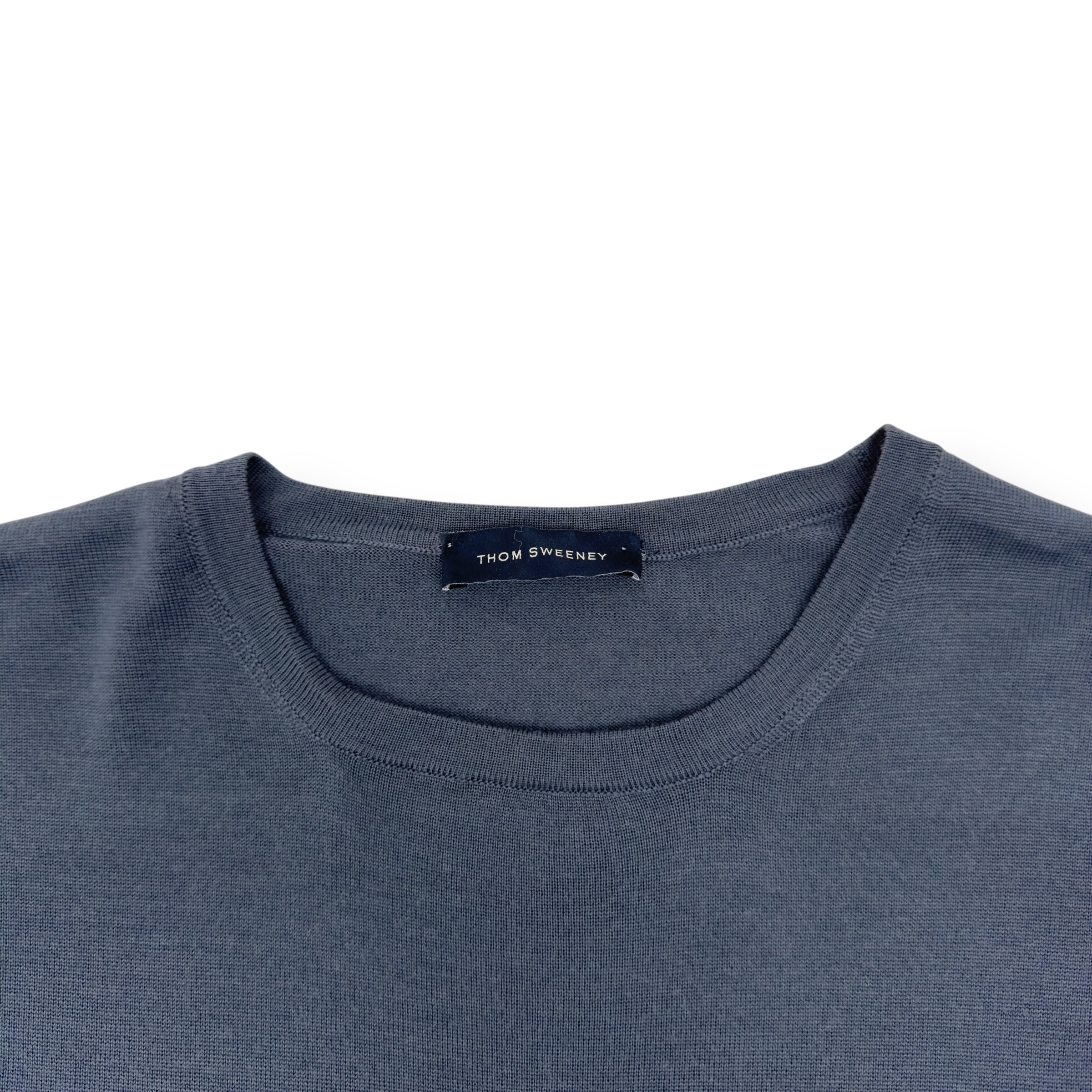 THOM SWEENEY MERINO WOOL SWEATER SLATE BLUE M