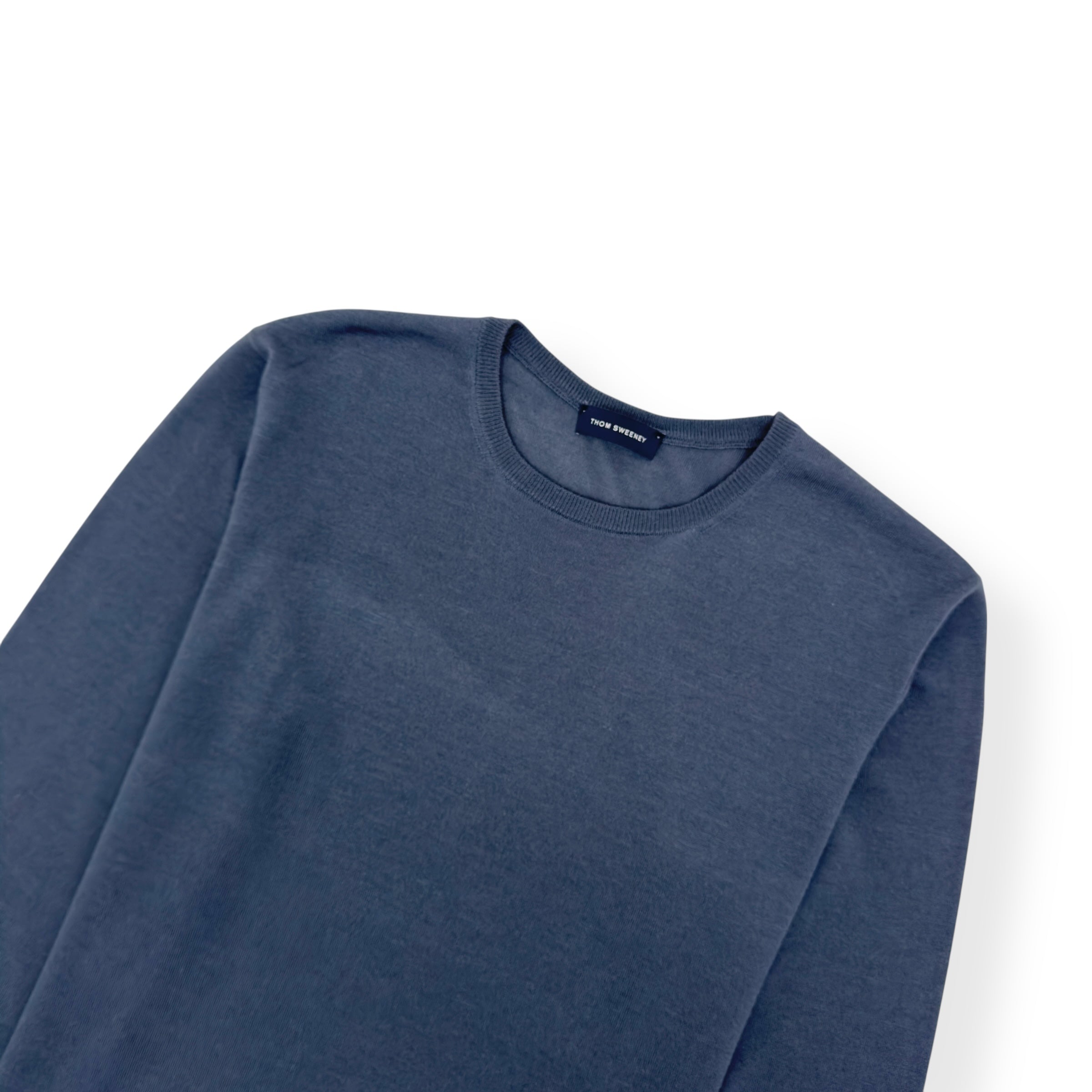 THOM SWEENEY MERINO WOOL SWEATER SLATE BLUE L