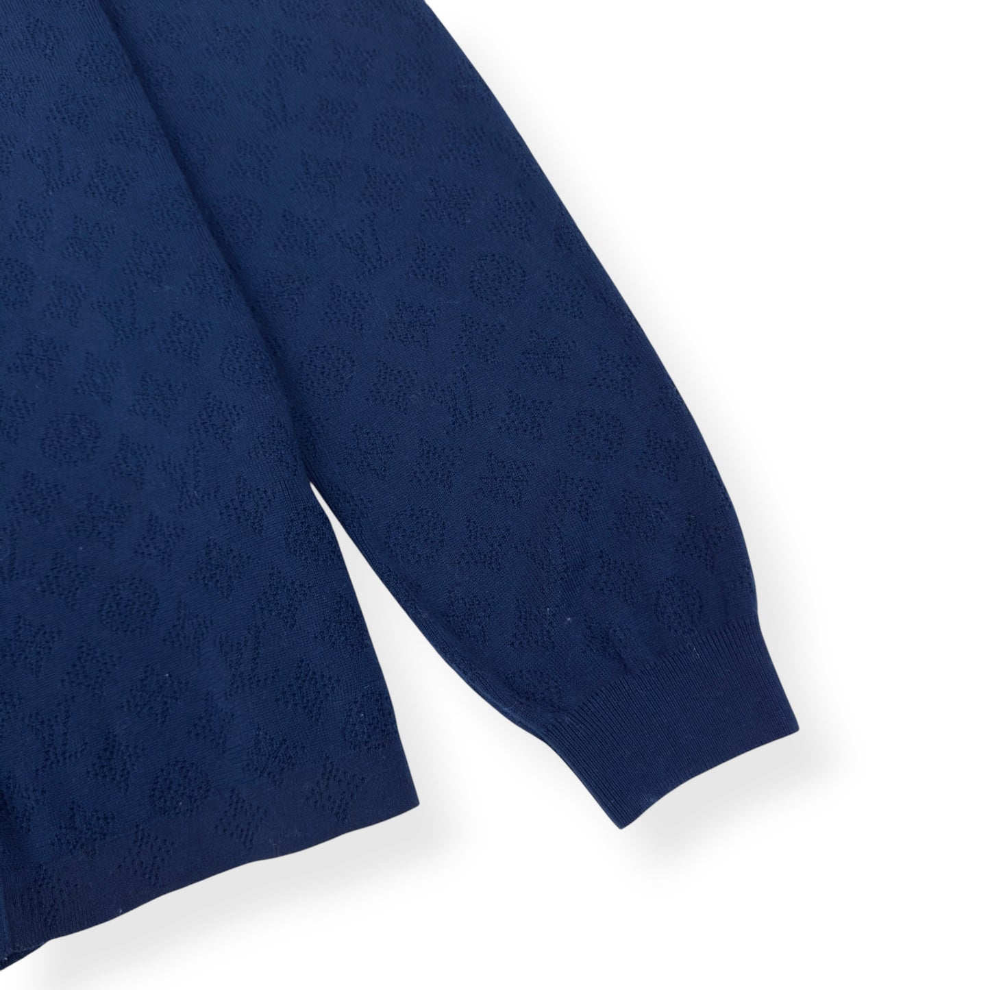 LOUIS VUITTON MONOGRAM POINTELLE COTTON OVERSHIRT LUXURY BLUE XL